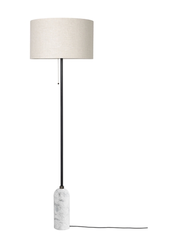 Gravity Gulvlampe, Hvid Marmor/Canvas